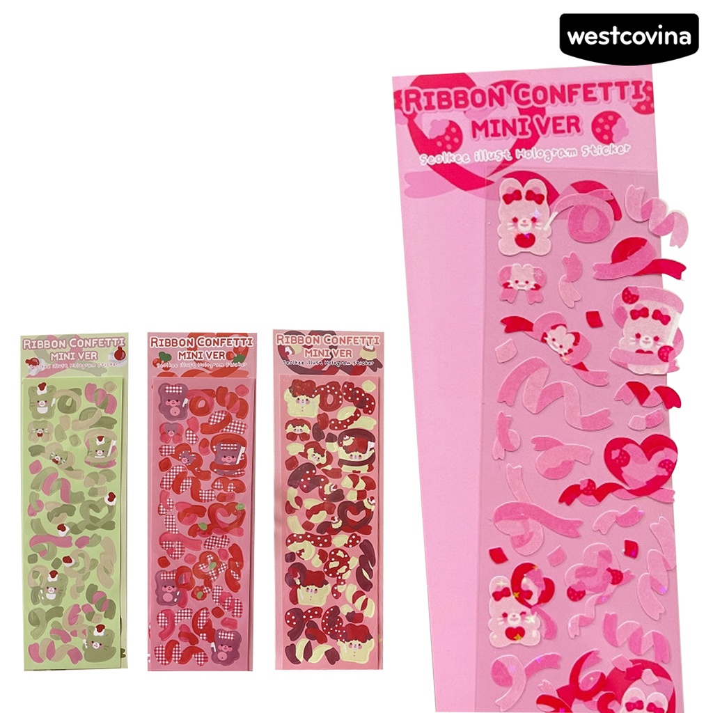 [Hot]✍Miếng Dán Bằng PVC Màu Laser Họa Tiết Gấu Dễ Thương Trang Trí Sổ Tay