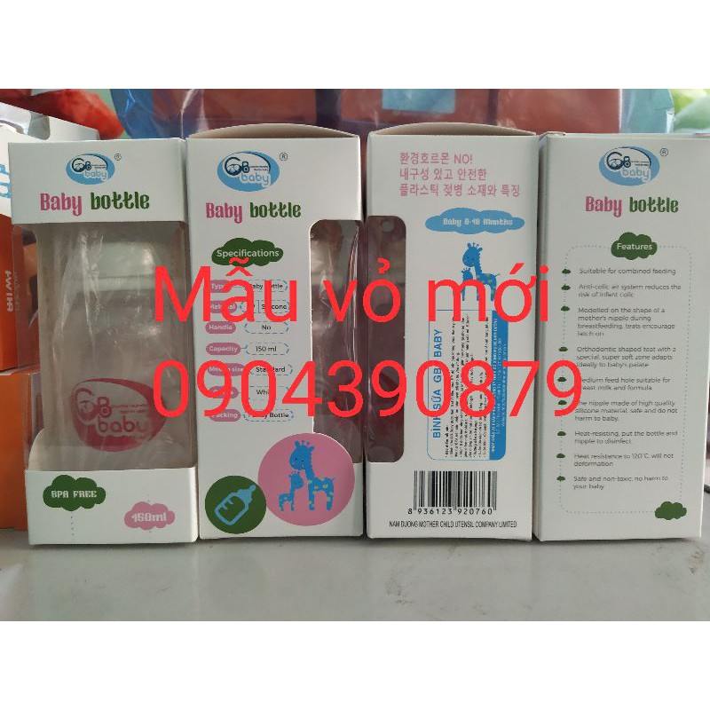 Bình sữa Gb baby cổ hẹp 60ml/120ml/240ml