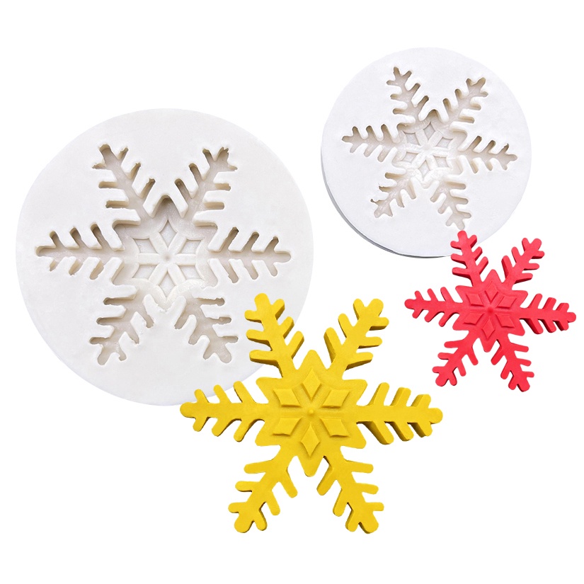 Khuôn Silicone Làm Bánh Hình Bông Tuyết Xinh Xắn