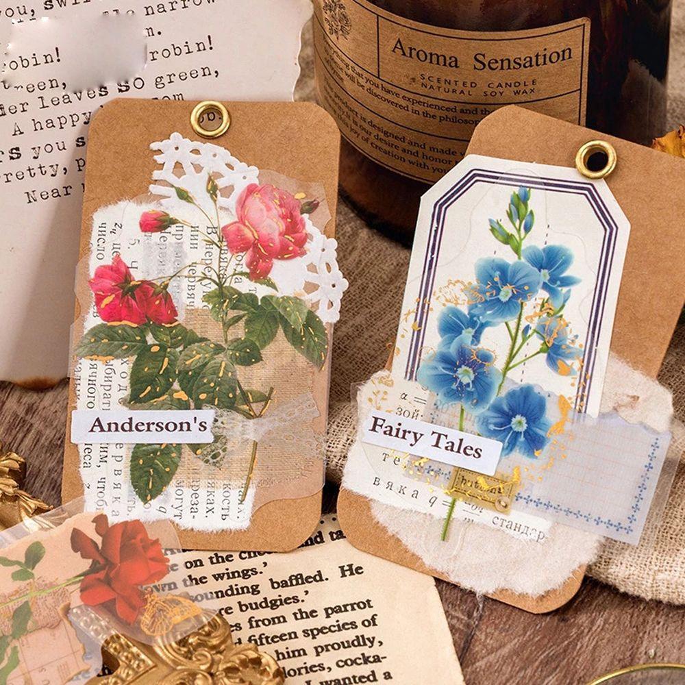 JARRED Set 40 Miếng Dán Trang Trí Sổ Tay / Nhật Ký / Trường Học Phong Cách Retro