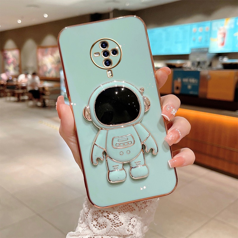 6d Plating Astronaut Stand Case Vivo S1 Pro V15 V15 Pro S1 V11i Z3i Y91C Y1s Y81 Y81i Y91 Y95 Lens Protective Cover
