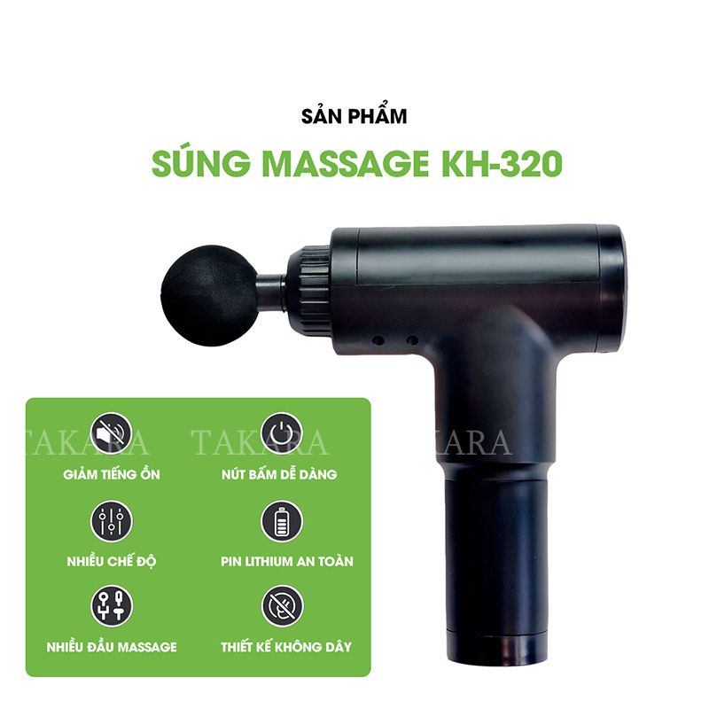 Máy Massage Cầm Tay Gobos Massage Trị Liệu Toàn Thân Với 4 Đầu Thay Thế Và 6 Cấp Độ Giảm Đau Mỏi Cơ