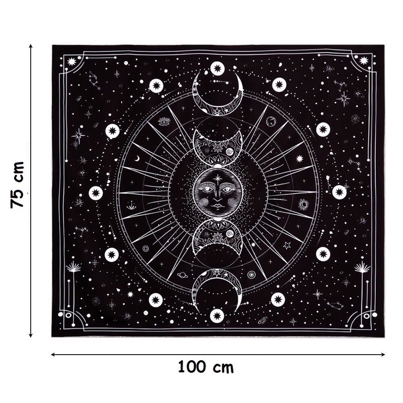 Khăn trải bài thảm treo tường Tarot Moon Magic Triple Moon nhiều size