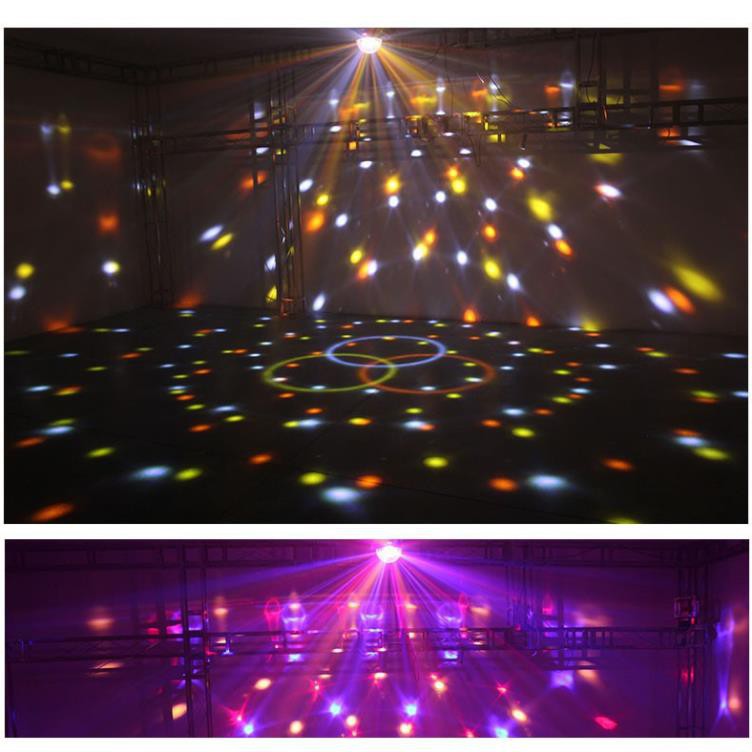 Đèn cảm biến nháy theo nhạc xoay 360 độ để trang trí sân khấu, phòng hát karaoke sàn bar