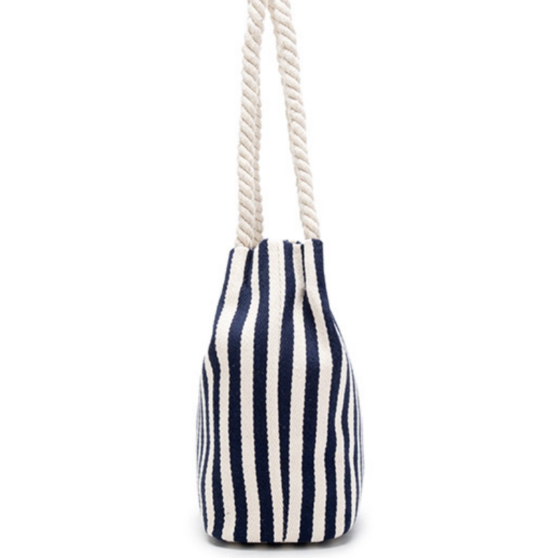 Túi Đeo Vai Bằng cotton In Họa Tiết Sọc Sáng Tạo Thời Trang Mùa Hè Phong Cách Âu Mỹ Dành Cho Bạn Nữ