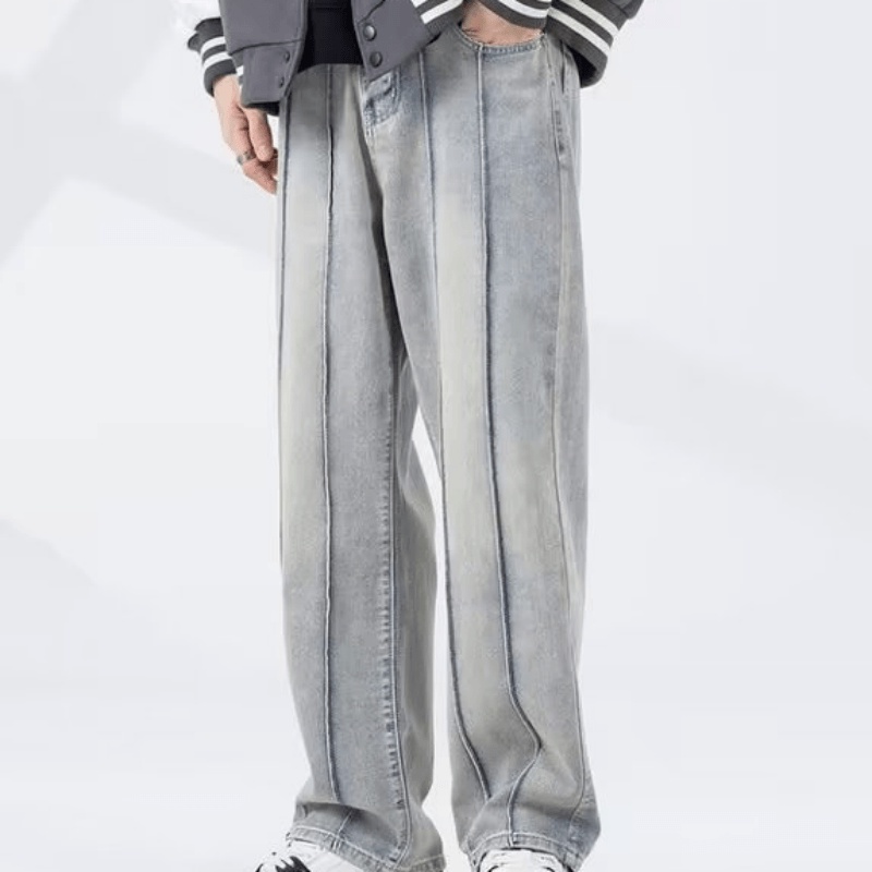 Quần Jean Dài Dáng Rộng Oversize Chống Mài Mòn Thời Trang Phong Cách Nhật Bản Cho Nam Size S-3XL