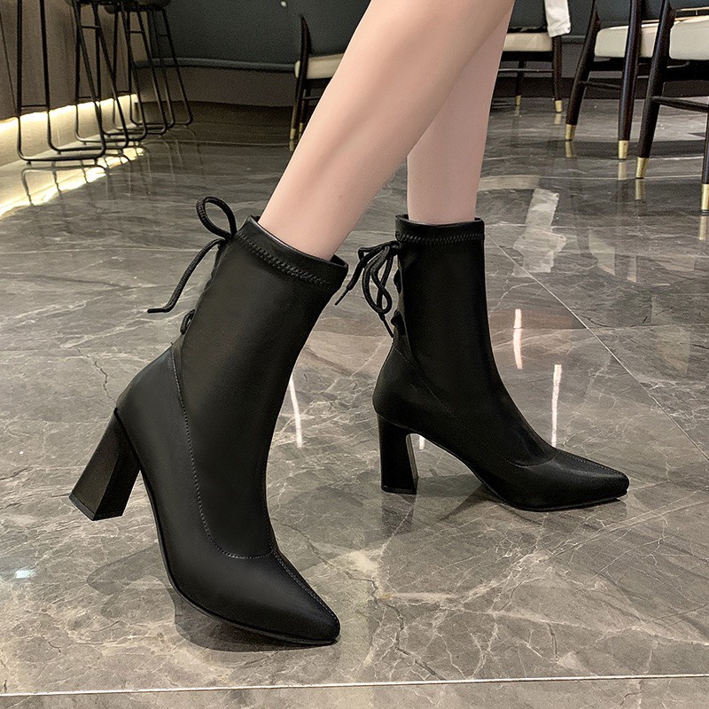 Bốt nữ dây buộc sau 8 phân (mã 7736) | BigBuy360 - bigbuy360.vn