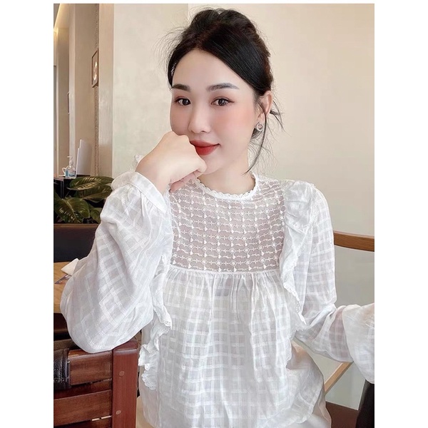 Áo sơ mi trắng thô đũi zara xuất xịn