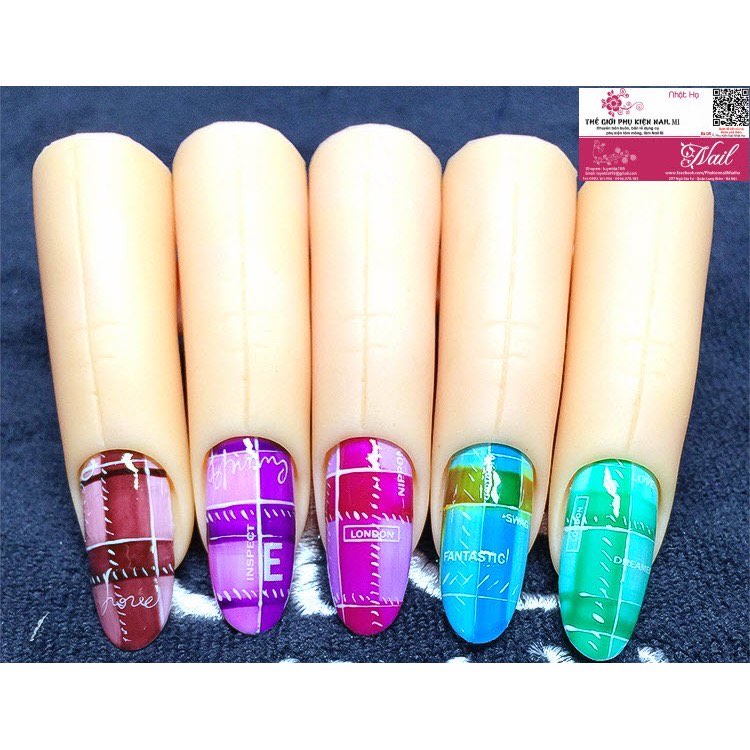 Bộ ngón tay giả thực hành tạp làm Nail 5 ngón