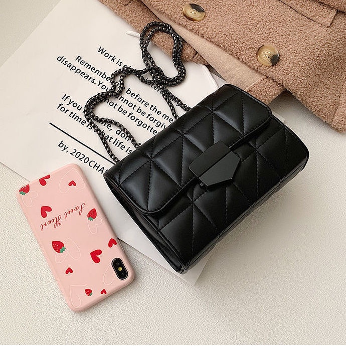 Túi xách nữ đeo vai dây xích đặc chống trộm cướp may trần chỉ phong cách Hàn Quốc Capucha T49