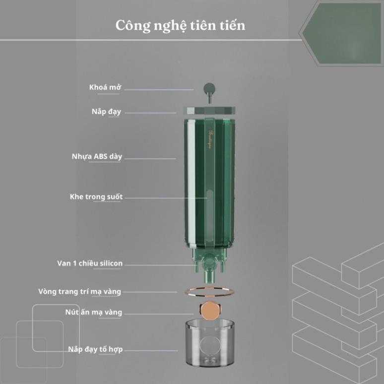 Hộp đựng nước rửa tay, dầu gội, sữa tắm dán tường tiện lợi, sang trọng, dùng cho phòng tắm, khách sạn, dung tích 550ml