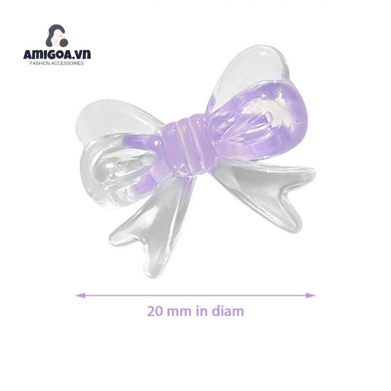 ✨✨ Kẹp Tóc Nơ Pha Lê Trong Suốt Màu Kẹo Ngọt Mini Dễ Thương Cho Bé