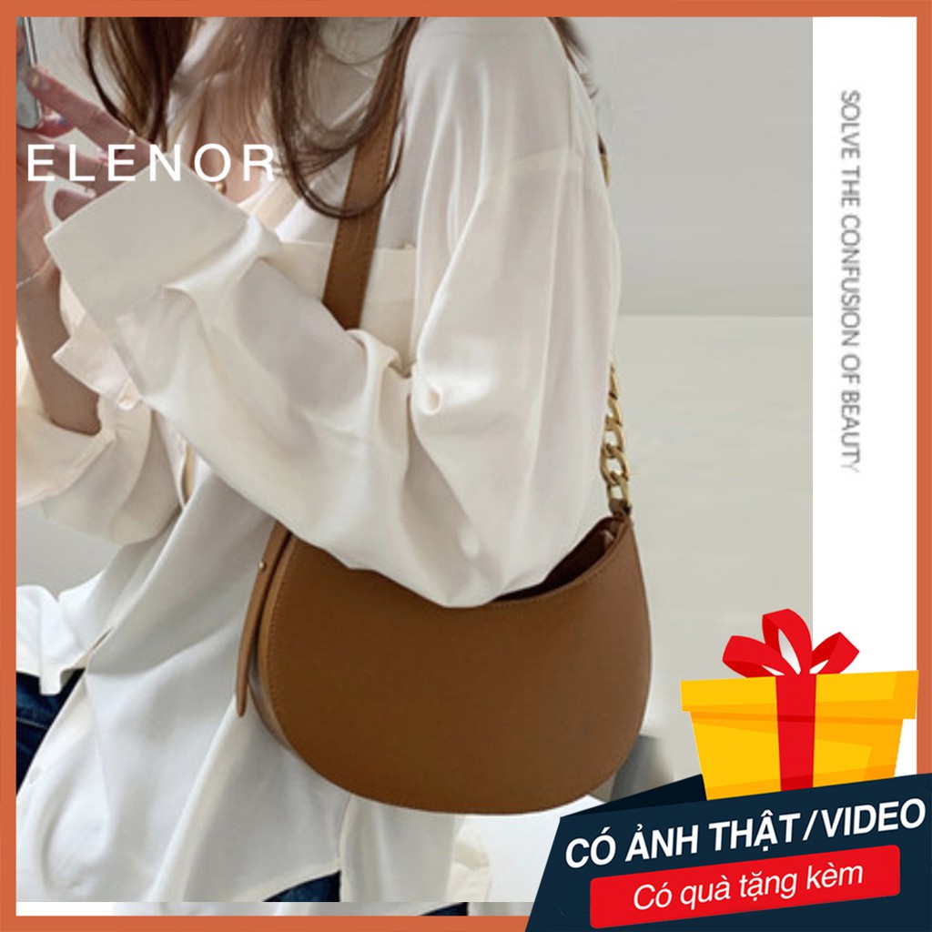 Túi Đeo Vai Kẹp Nách Nữ ELENOR June bag TC35, quai phối xích đơn giản, cá tính