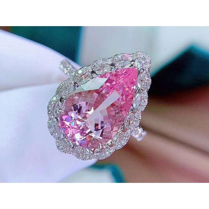 Mặt Dây Chuyền Hình Tổ Chim 7.5 Karat Màu Hồng Cherry Morganite Mở Điều Chỉnh Được Mặt Đá Quý-JHS2-S