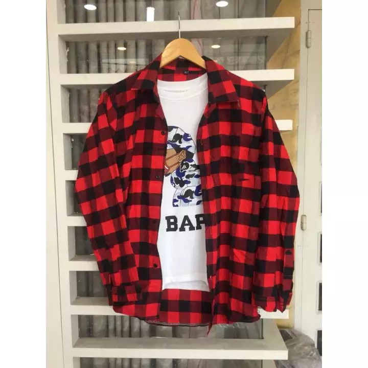 ÁO SƠ MI UNISEX,  KẺ HÀN QUỐC CHẤT THÔ SIÊU MÁT PHONG CÁCH NĂNG ĐỘNG TRẺ TRUNG-KHOHANGFCHUYENDOSI.