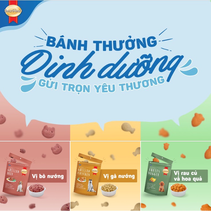 Snack Smart Heart Thái Lan nhiều hương vị cho chó mọi giai đoạn tuổi 100gr