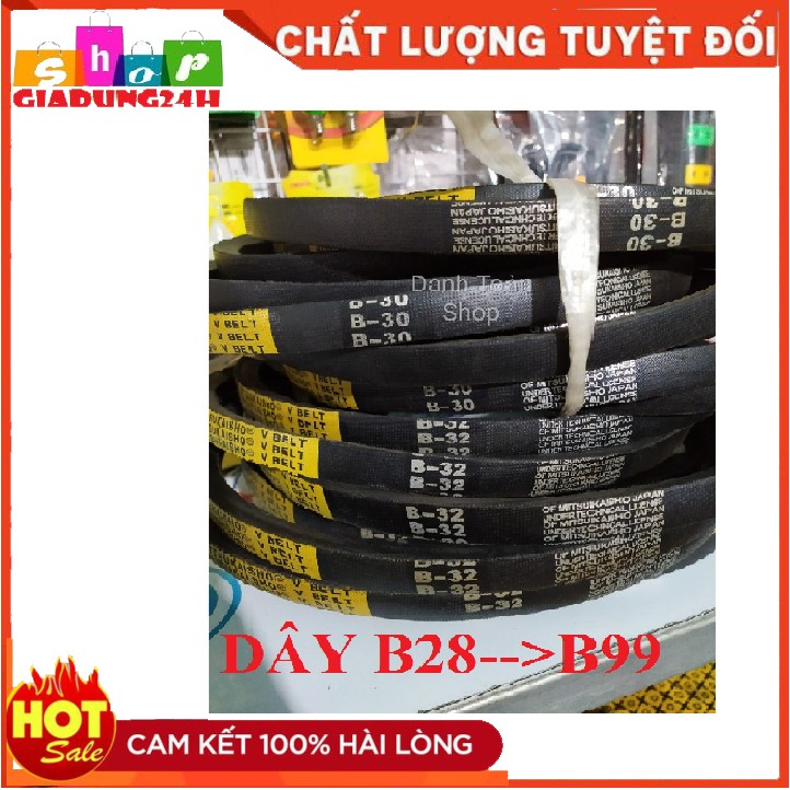 Dây curoa trơn MASUKA VBELT THÁI LAN bản B, đầu số  từ B28 đến B99-GIADUNG24H