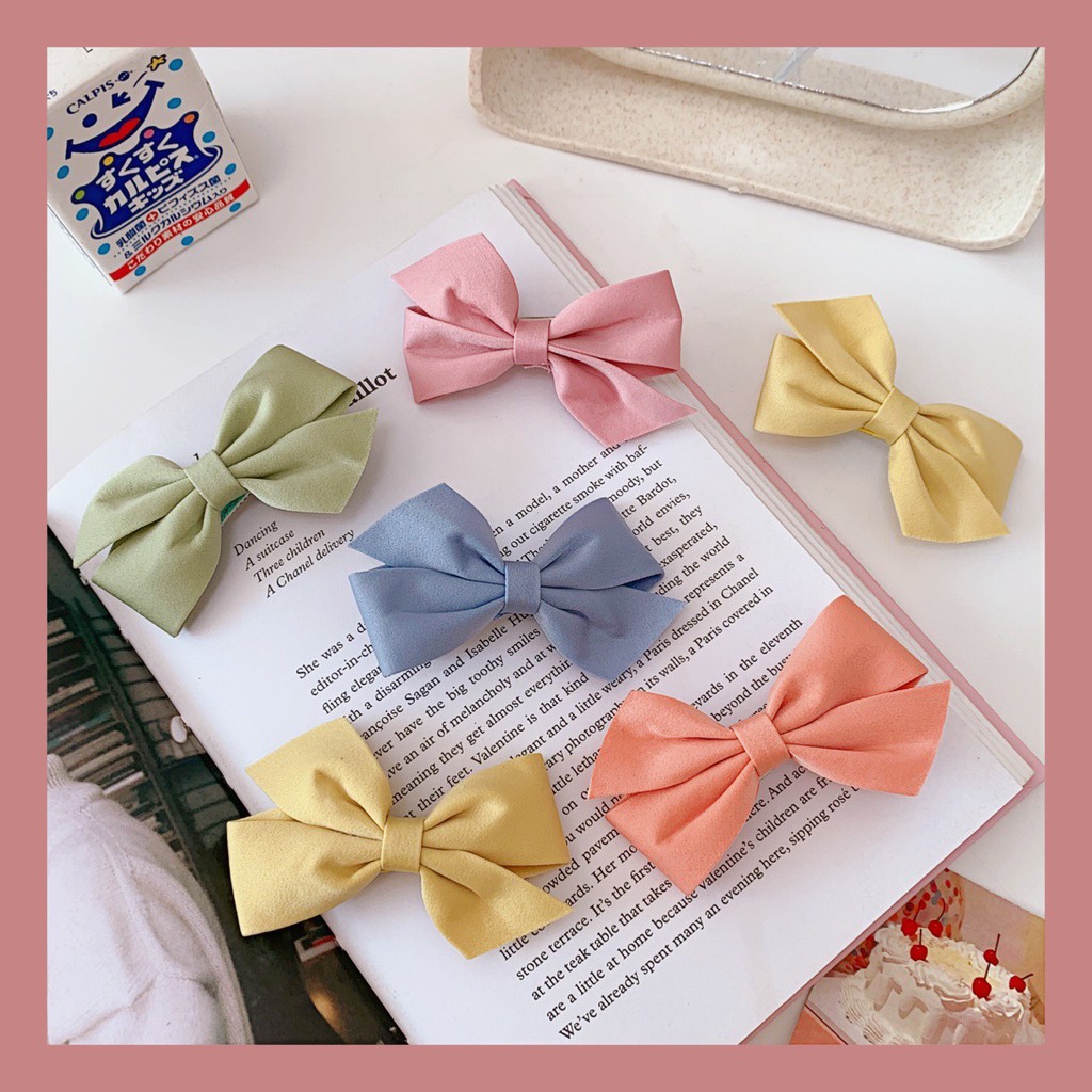 #28 KẸP TÓC NƠ TỔNG MÀU PASTEL