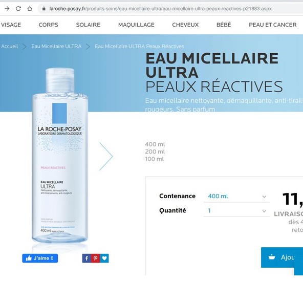 Nước Tẩy Trang La Roche Posay Micellar Water - [Full 400ml]