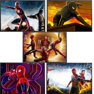 Tranh canvas treo tường SPIDERMAN – NO WAY HOME + khung composite và đinh treo – decor phòng đẹp và ấn tượng