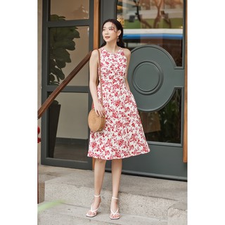 Đầm công sở dáng xoè cổ yếm VANIA - D20059 dễ thương