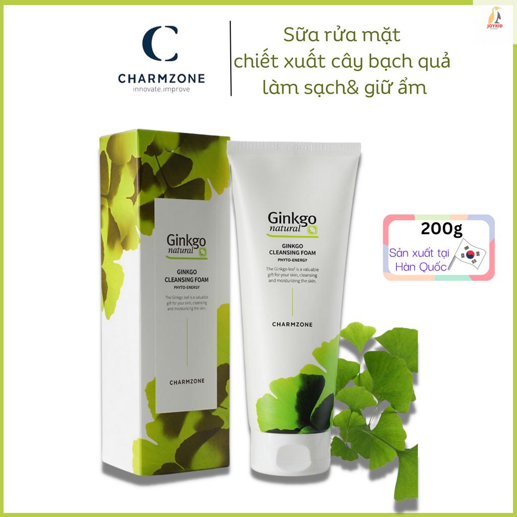 Sữa rửa mặt Ginkgo Cleansing Foam cây bạch quả làm sạch sâu, trắng sáng, dưỡng ẩm da Charmzone Hàn Quốc 200g