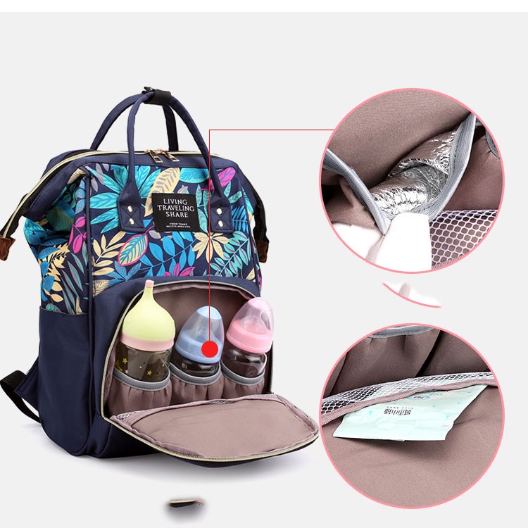 Balo Túi Xách Bỉm Sữa Giữ Nhiệt Cho Mẹ Và Bé Đa Năng Chống Thấm Nước Thời Trang Bảo Quản Bình Sữa Đựng Đồ Cơm Văn Phòng