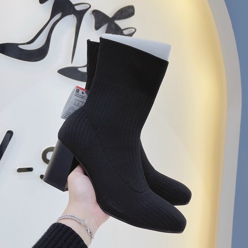 Boot cao gót len zara qccc 7p fullbox