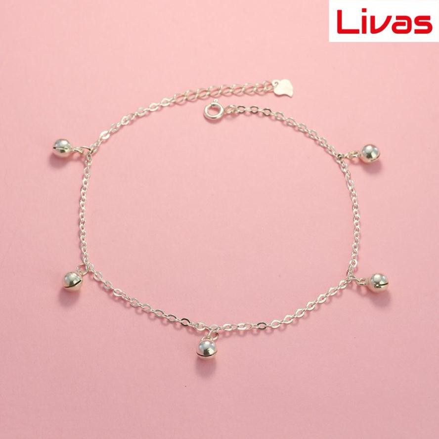 Lắc chân chuông nữ bạc thật dễ thương LCN0075 - Trang Sức LIVAS