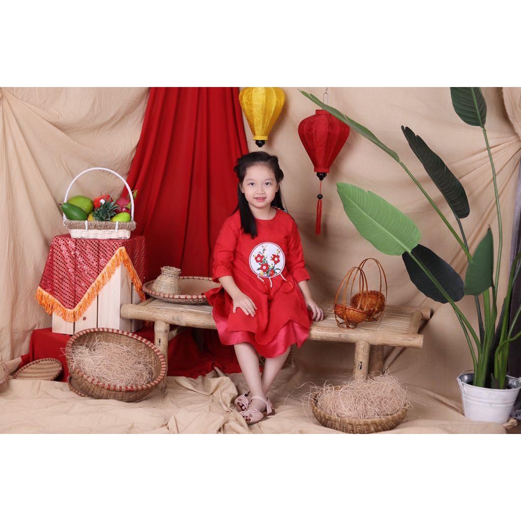 Áo dài đính hoa LITIBABY size 7/12