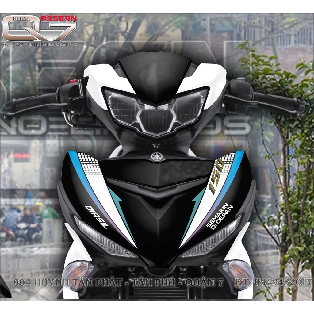 TEM RỜI EXCITER 150 TRẮNG ĐEN XANH