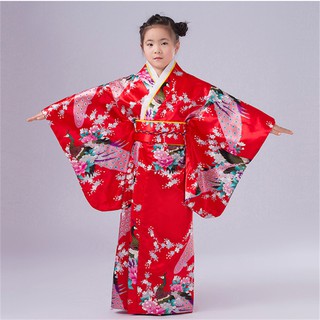Trang phục truyền thống Nhật Bản Trẻ em Bé gái Váy Kimono Đồ ngủ Áo choàng tắm Yukata Trẻ em Mặc khiêu vũ