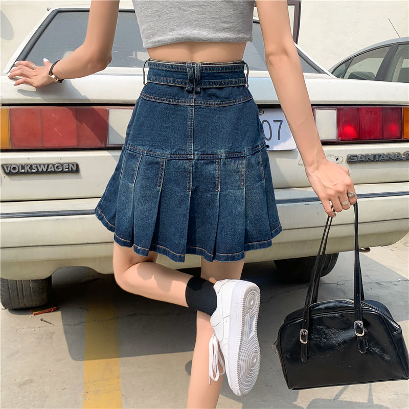 Chân Váy Bằng Vải Jean Eo Cao Phong Cách Hàn Quốc Độc Đáo Cho Nữ