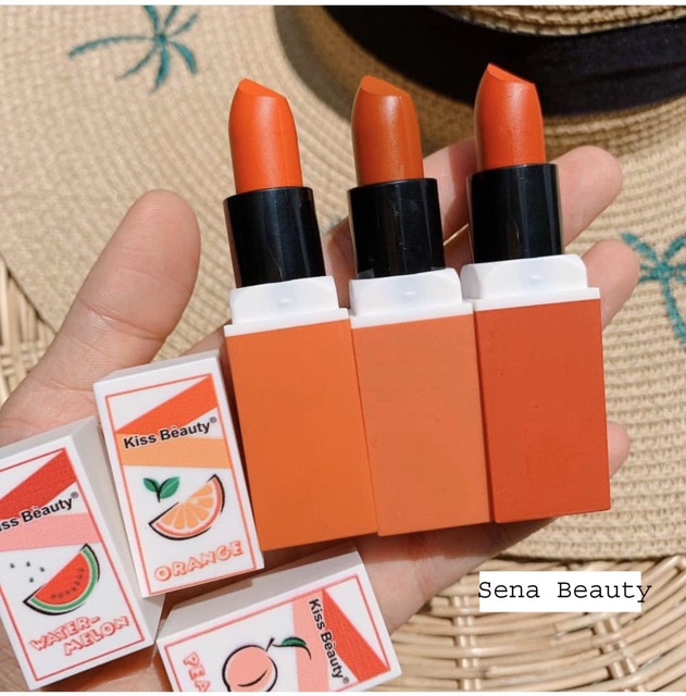 Son Thỏi [FREE SHIP] Son Thỏi Lì Kiss Beauty Hoa Quả Fruit Matte Lipstick Mẫu Mới Đẹp [sonthoili] | BigBuy360 - bigbuy360.vn