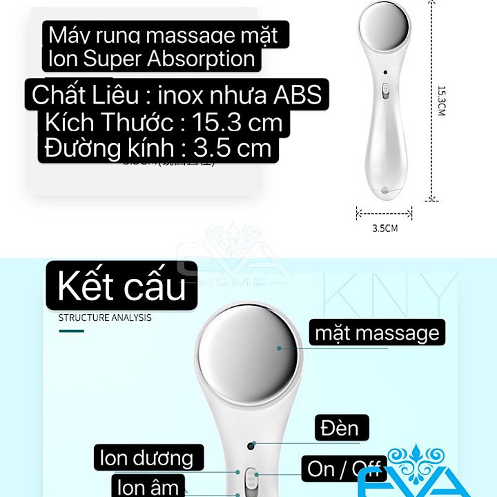 Máy Massage Mặt Ion Giúp Thẩm Thấu Kem Dưỡng Làm Mịn Và Săn Chắc Da Mặt M386