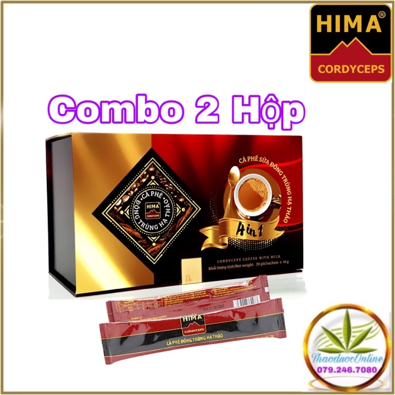 Com Bo 2 Hộp Cà Phê Sữa 4 in 1 Đông Trùng Hạ Thảo Hima 20gói/hộp