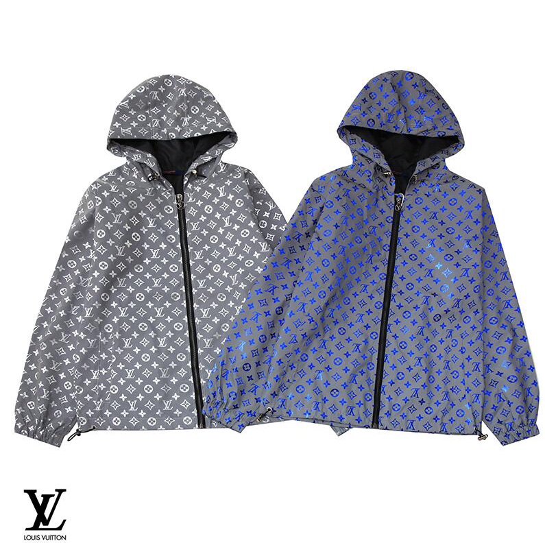 L-v Áo Khoác cotton Có Khóa Kéo Dạ Quang Nhiều Màu Sắc Thời Trang unisex