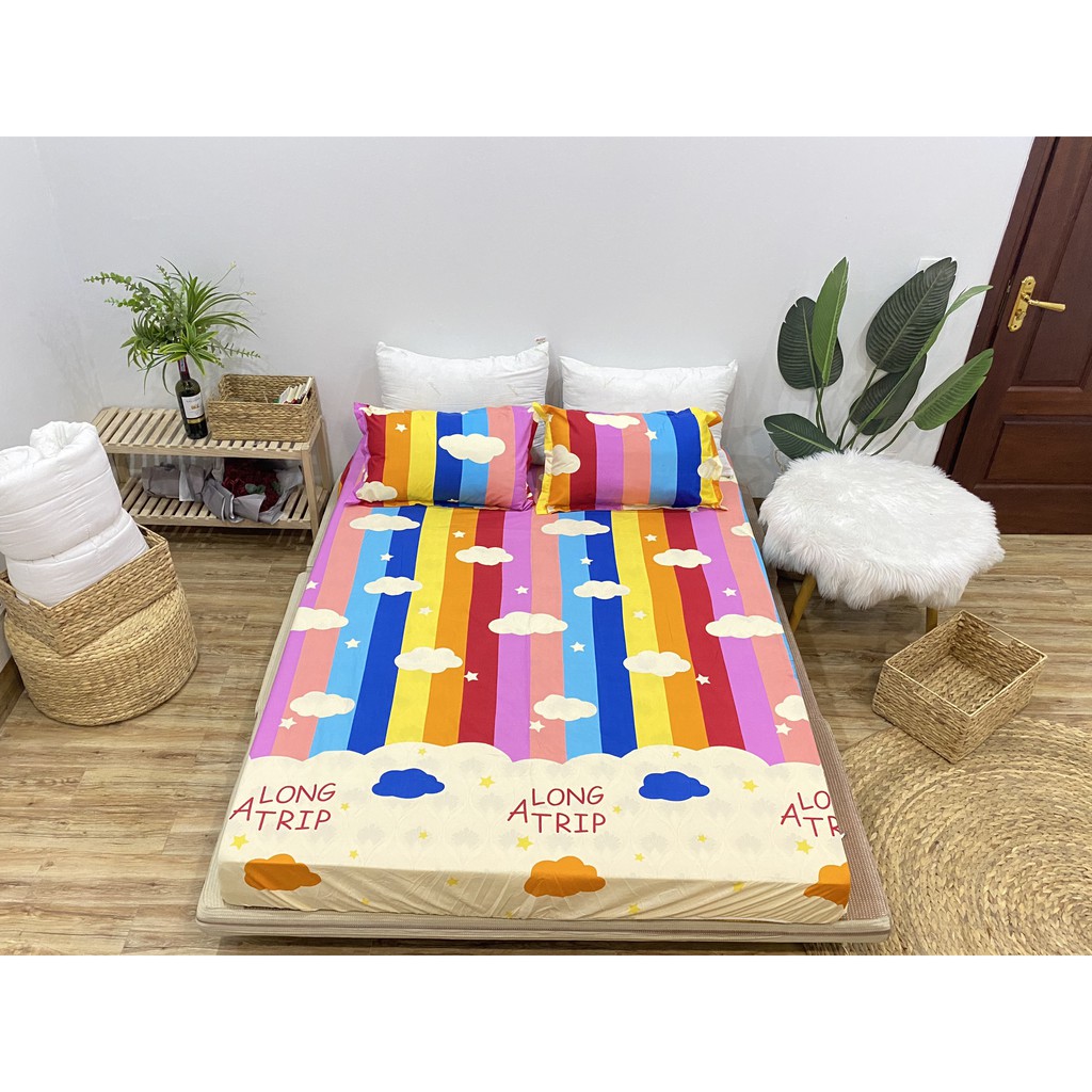 SET GA CHUN VÀ 2 VỎ GỐI NẰM COTTON POLY MẪU HOT NHẤT HÈ 2021