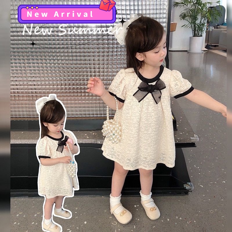Đầm 100% Cotton Phối Ren Phong Cách Hàn Quốc Thời Trang Mùa Hè Mới Cho Bé Gái 0-5 Tuổi