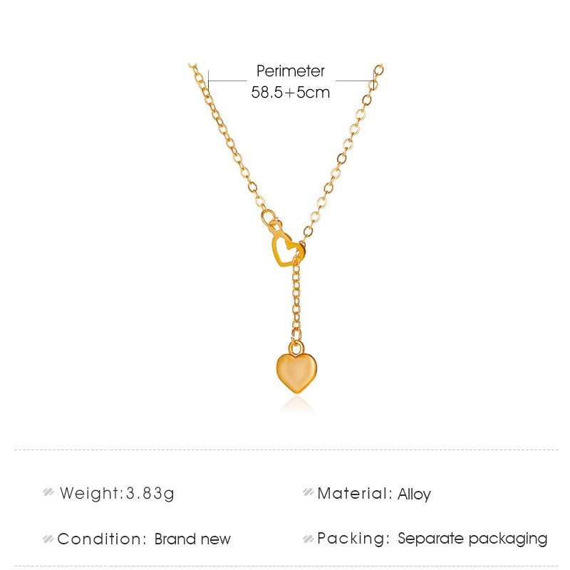 Vòng Cổ Mặt Hình Trái Tim Phong Cách Hàn Quốc Dành Cho Nữ