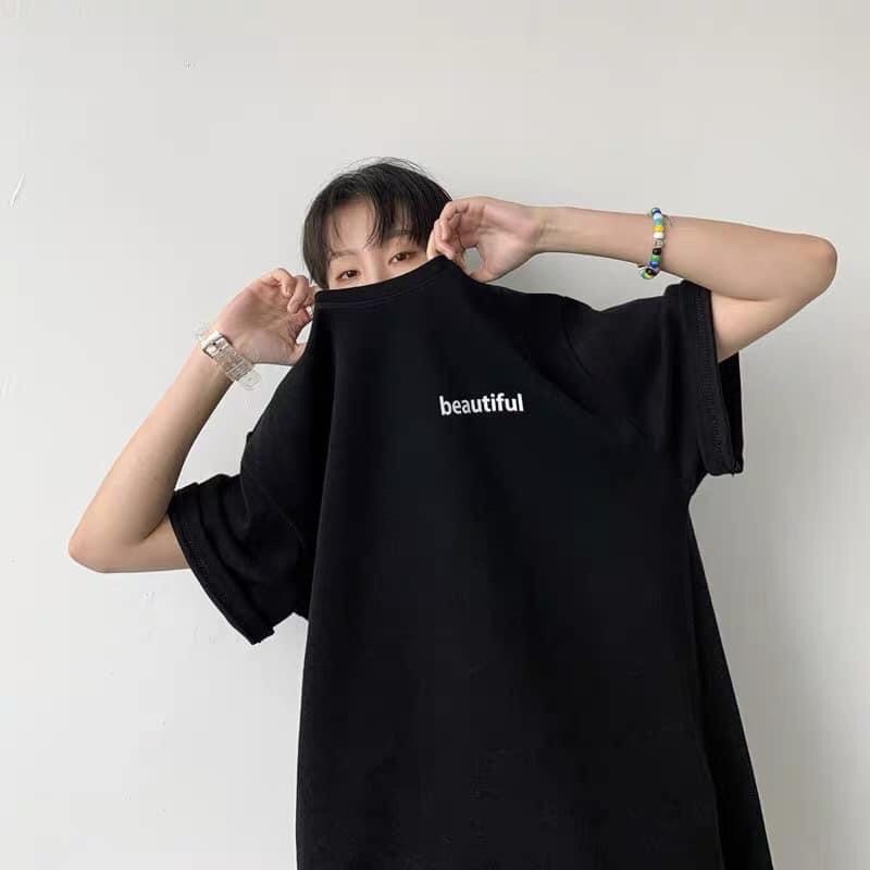 [ Rẻ vô địch ] Áo thun cotton tay lỡ dáng rộng unisex - beutiful