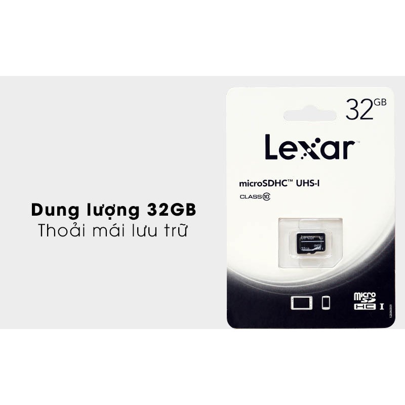 Thẻ nhớ 32GB Micro SDHC C10 LEXAR (không kèm Adapter)