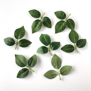 10pcs Rose Green Leaf Artificial Flower Plant Green Leaves Office Home Decoration