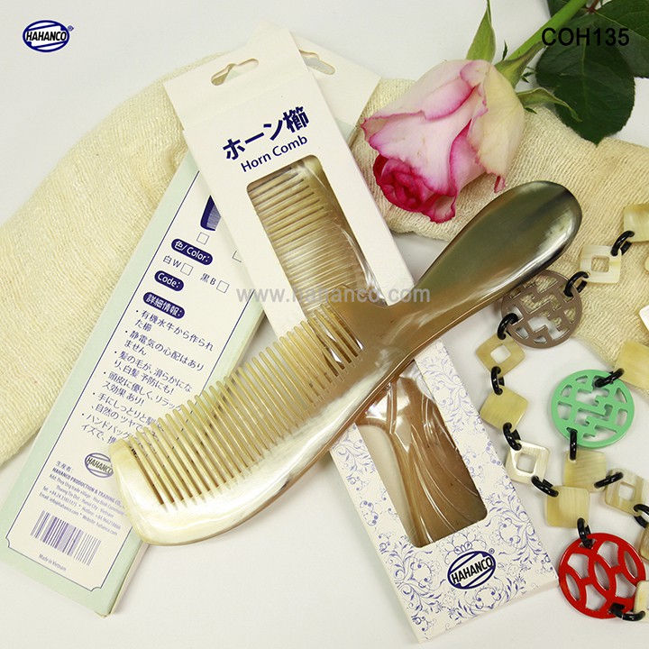 Lược sừng chuôi trơn cao cấp xuất Nhật mẫu 2020 [đủ Size] ❤️FREESHIP đơn > 50k❤️ HAHANCO /Chăm sóc tóc