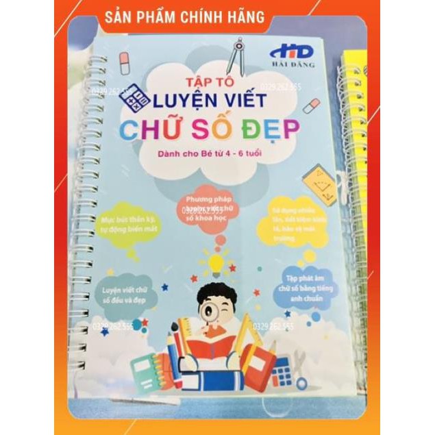 Combo 3 quyển tập viết chữ,tập viết số, nét cơ bản số dùng mãi mãi