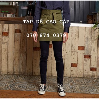Tạp dề ngắn cao cấp màu xanh rêu - Tạp dề cafe trà sữa nhà hàng