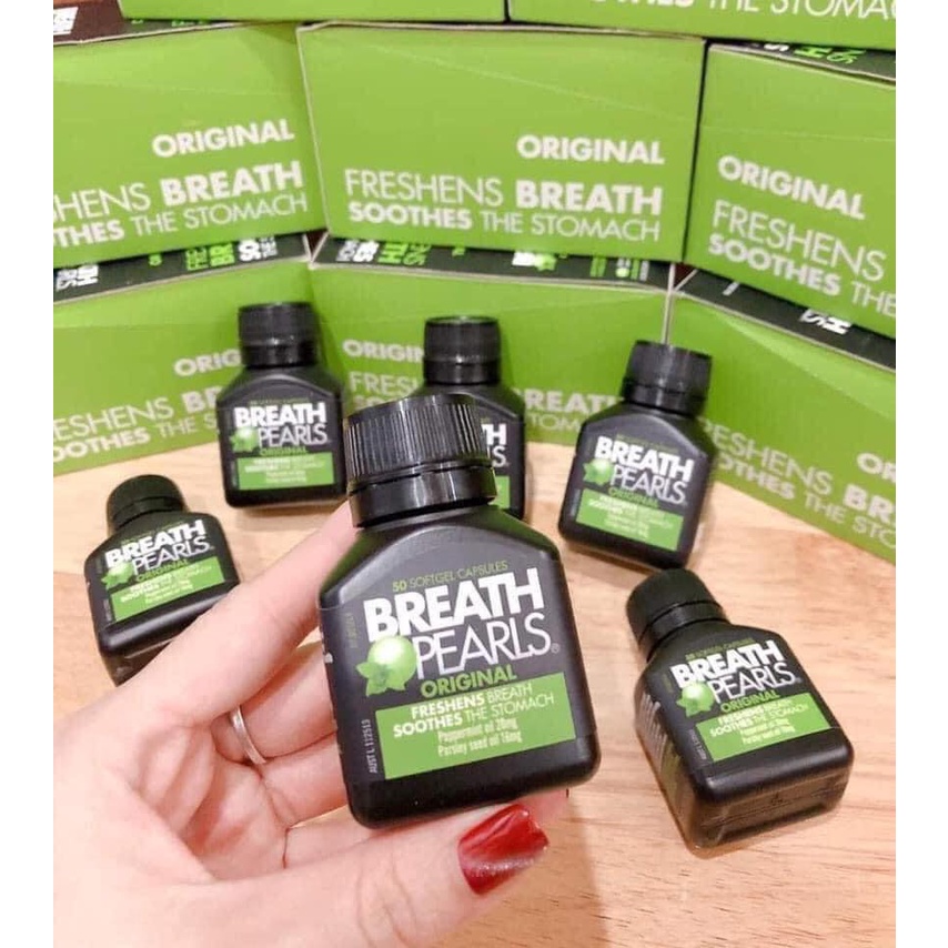 Viên uống thơm miệng Thanh lọc đường ruột Breath Pearls Nhập Khẩu ÚC