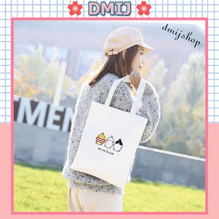 Túi Tote Vải Canvas Trắng Nhiều Mẫu Dễ Thương