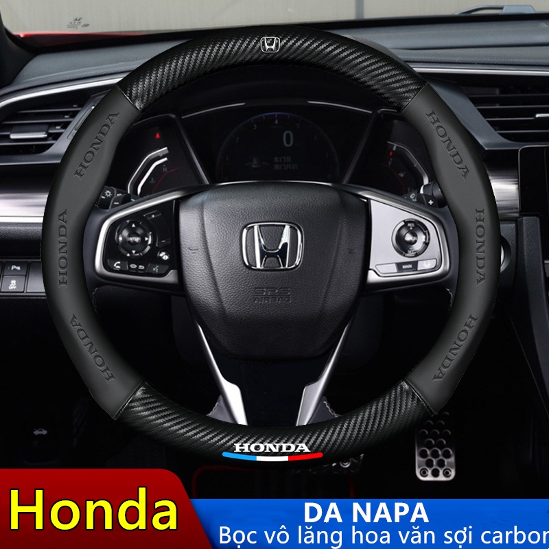 Âm thanh sợi cacbon Honda bọc vô lăng ô tô bọc vô lăng da vô lăng xe ô to City Civic BRV CRV Accord Jazz Stream