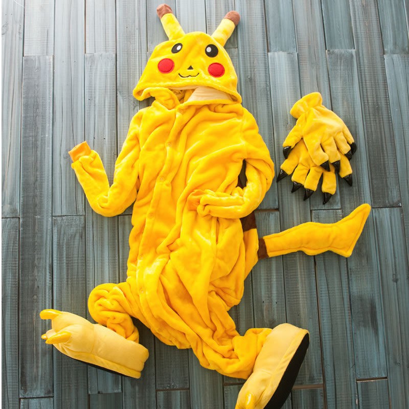 Bộ đồ ngủ liền thân hình khủng long/pikachu dễ thương